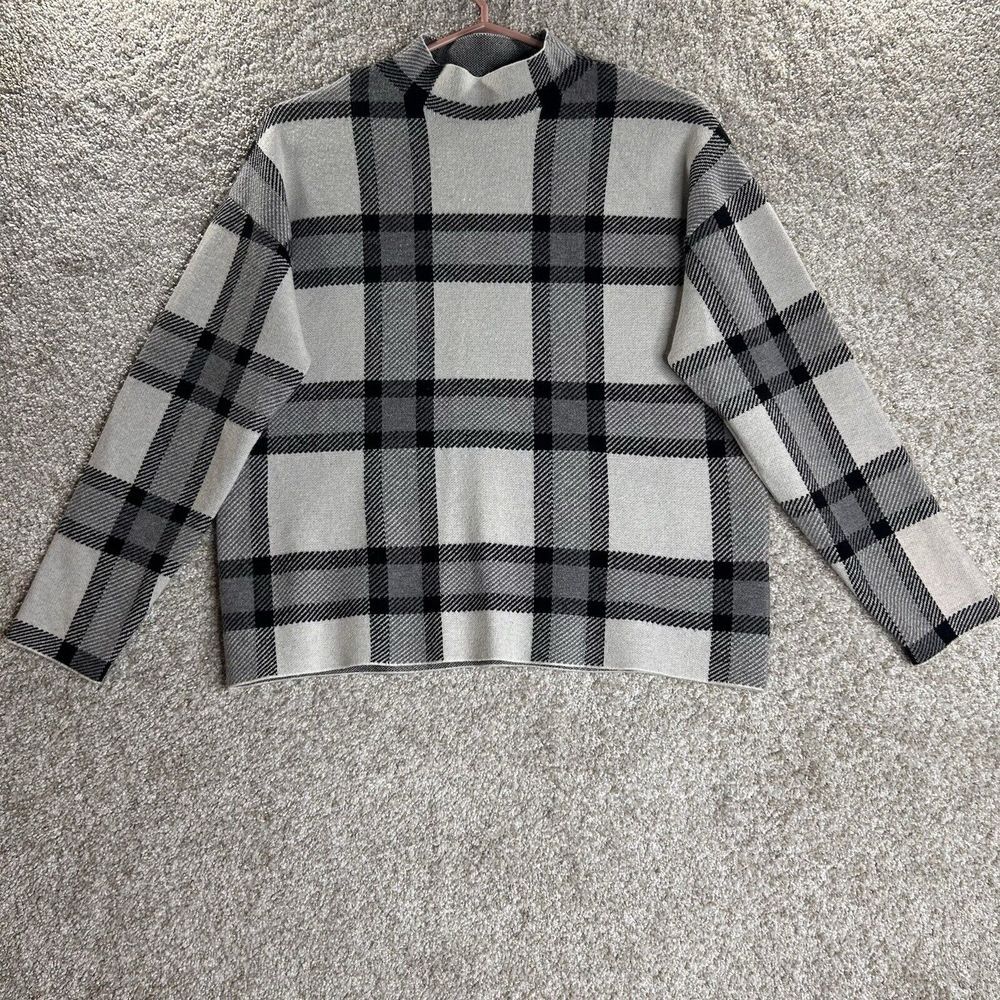 Premise Mock Neck Plaid Sweater Women's‎ Size Large